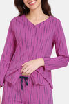 Zivame Peeking Barks Knit Cotton Pyjama Set - Rose Violet — thumbnail 5